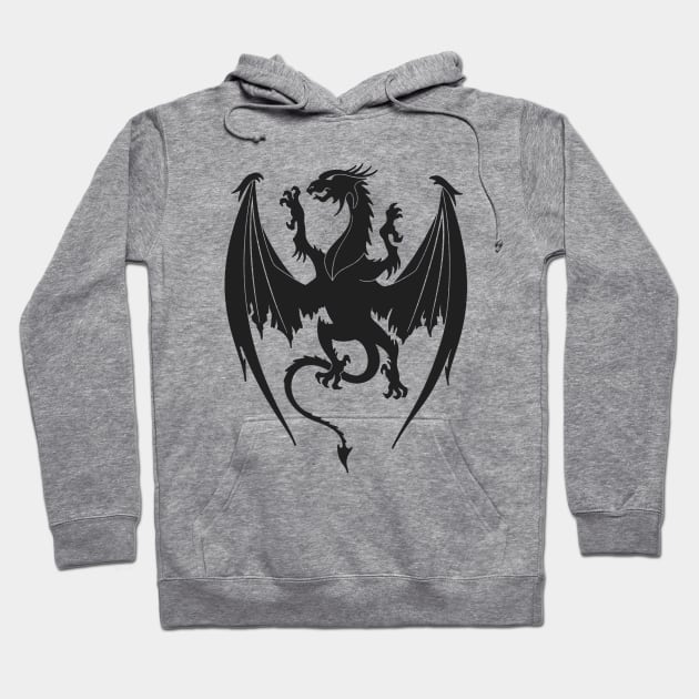 Silhouette heraldic dragon insignia Hoodie by wingsofrage